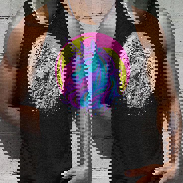 鮮やかなユニコーン マジック ファンタジー ムーンライト タンクトップ 彼への贈り物