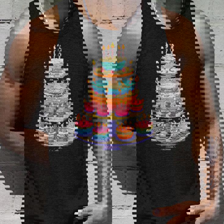 鮮やかな多層バースデーケーキ タンクトップ 彼への贈り物