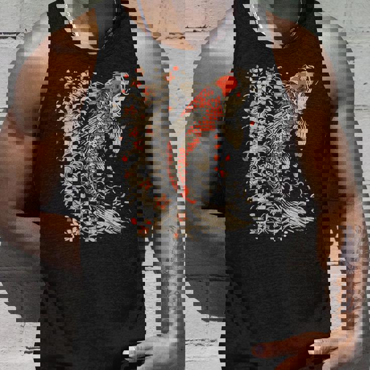 鯉 アジアン 鯉 錦鯉 魚 さくら 桜 季節 タンクトップ 彼への贈り物