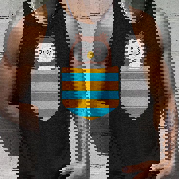 鳥好きのギフト フクロウのフクロウ 胸ポケット付き タンクトップ 彼への贈り物