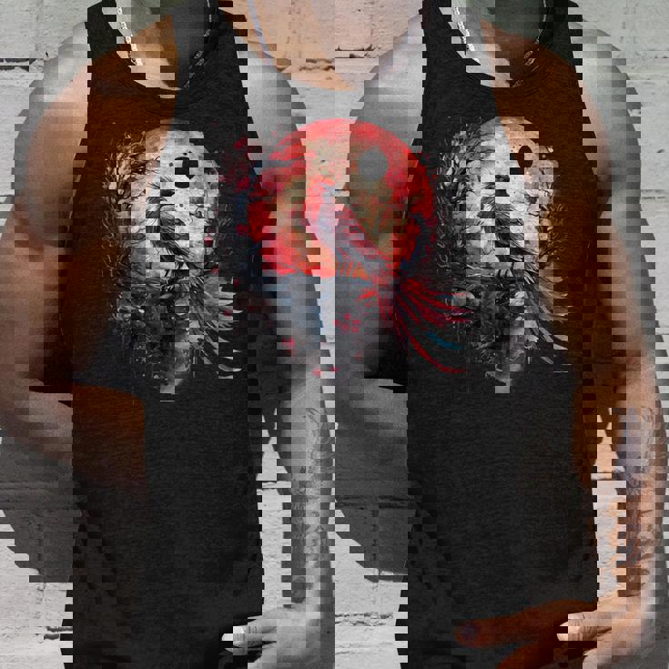 鳳凰 月 火 鳳凰 鳥 桜 木 神話 鳥 タンクトップ 彼への贈り物