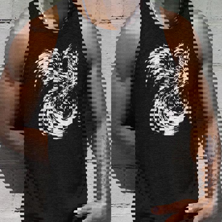 鳳凰 面白いtシャツ イラスト 絵 タトゥー 刺青 風 メンズ おもしろ 面白い 服 オリジナル ドラゴン ネタ 浮世絵 タンクトップ 彼への贈り物