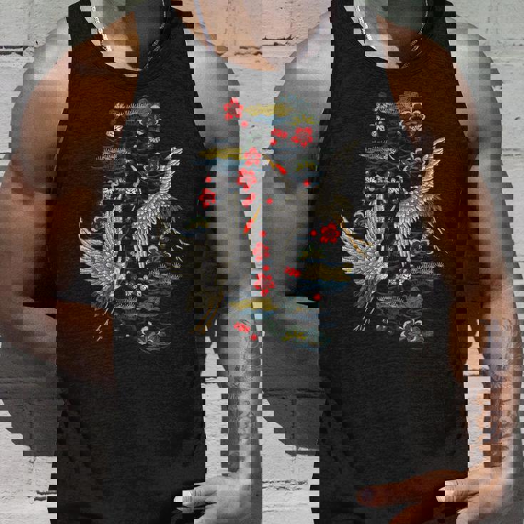 鶴&桜 ヴィンテージ日本刺繍 タンクトップ 彼への贈り物