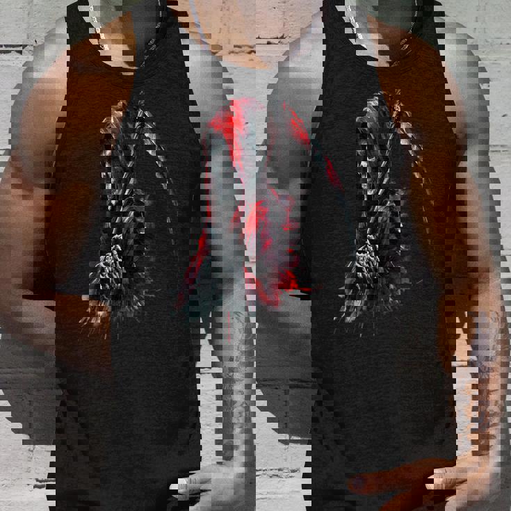 黒と赤のデザインの死神。 タンクトップ 彼への贈り物