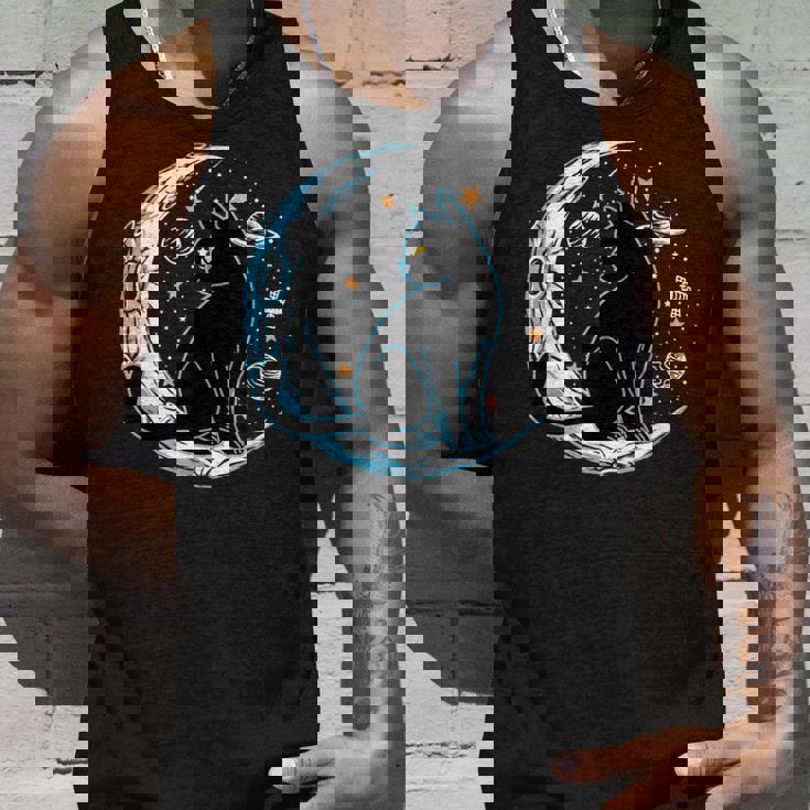 黒猫 三日月 セーラームーンフェイズ 占星術 ペット愛好家 タンクトップ 彼への贈り物