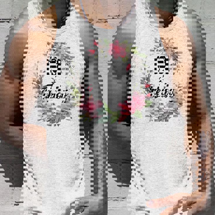 101歳&素晴らしいフローラルパーティーハッピー101歳の誕生日 タンクトップ 彼への贈り物