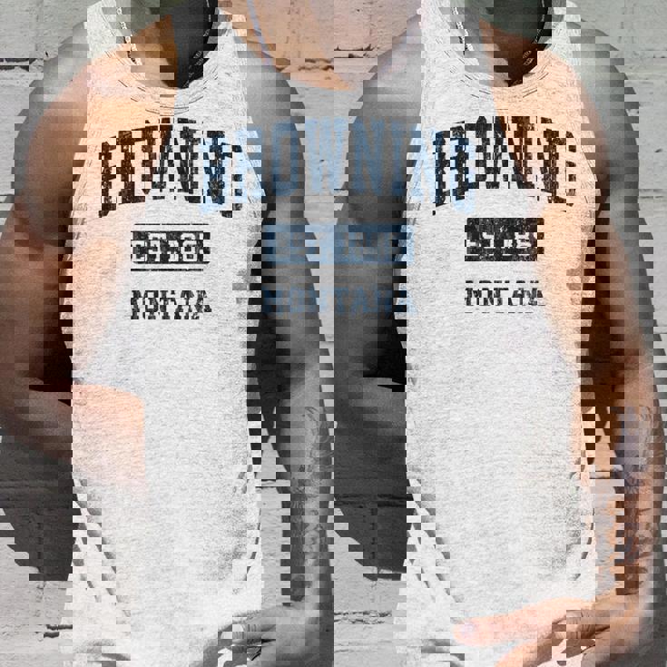 Browning Montana Mt ビンテージ スポーツ 確立 ネイビーデザイン 長袖tシャツ タンクトップ 彼への贈り物