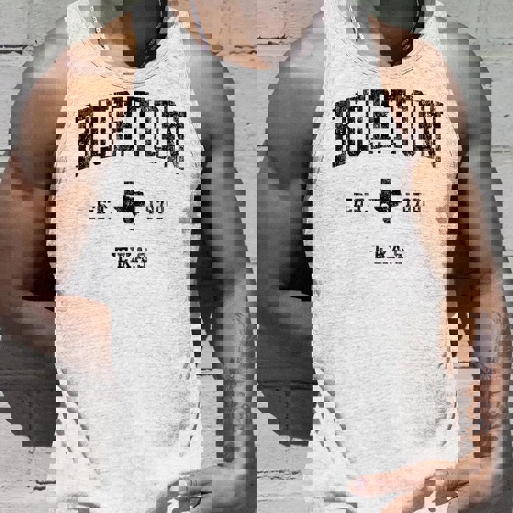 Burton Texas Tx ビンテージ アスレチック ブラックスポーツデザイン タンクトップ 彼への贈り物