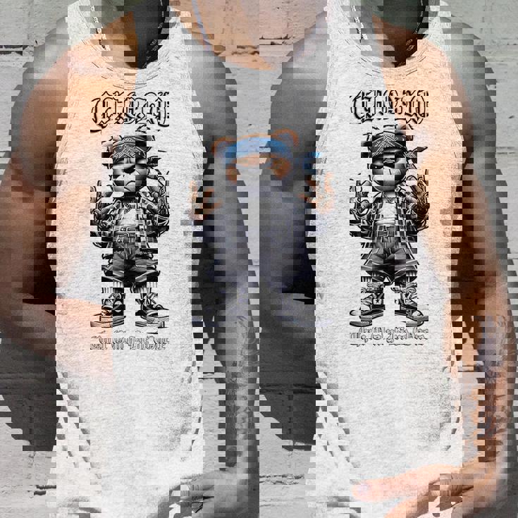 CHOLO Chu Only Live Once ヒップホップ テディベア チカーノ アート タンクトップ 彼への贈り物
