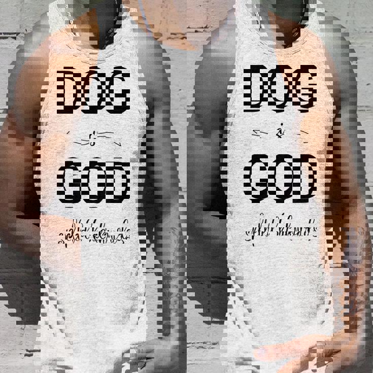 Dog Is Godpelled Backwards-面白い犬の言葉 タンクトップ 彼への贈り物