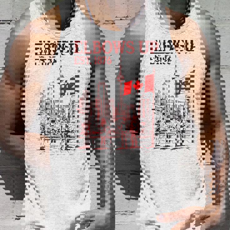 Elbows Up Canada Est 1867 カナダ国旗 カナダ地図 カナダ タンクトップ 彼への贈り物