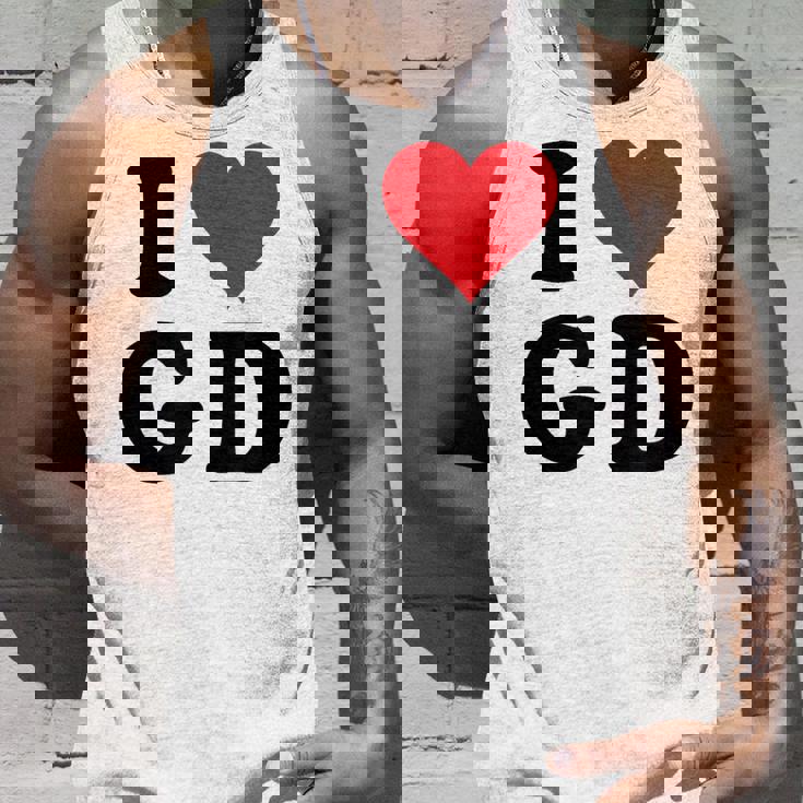 I Heart Gd Initials I Love GD First And Last Name G D タンクトップ 彼への贈り物