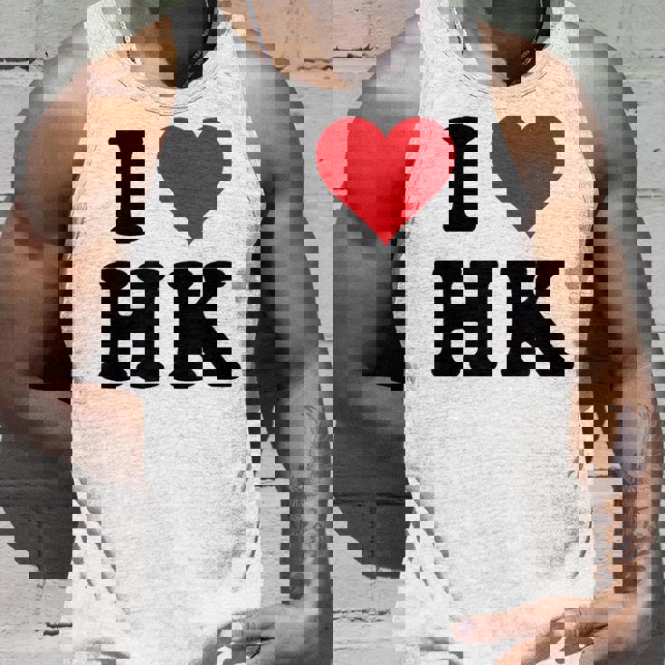 I Heart Hk Initials I Love HK First And Last Name H K タンクトップ 彼への贈り物