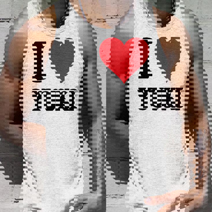 I Heart Yukiファーストネーム I Love パーソナライズ タンクトップ 彼への贈り物