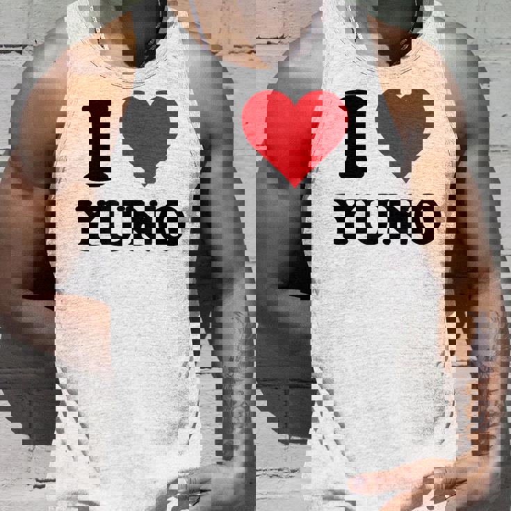 I Heart Yuno ファーストネーム I Love パーソナライズ タンクトップ 彼への贈り物
