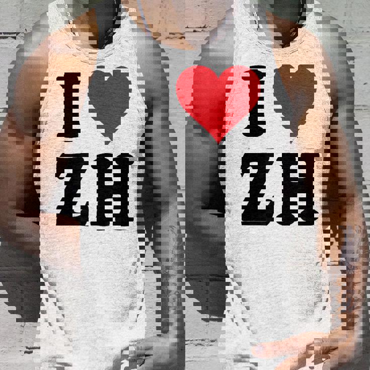 I Heart Zh Initials I Love ZH First And Last Name Z H タンクトップ 彼への贈り物