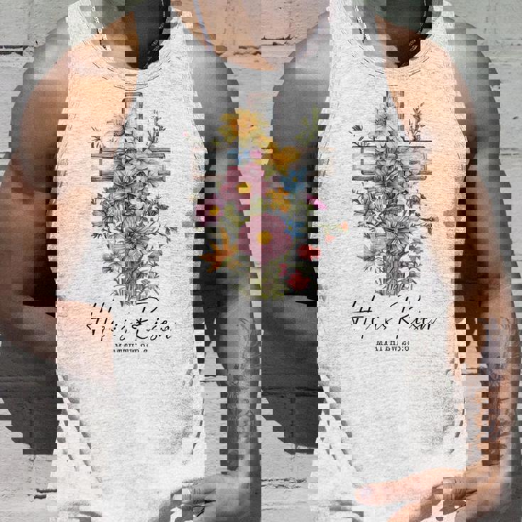 He Is Risen 花柄 十字架 春の花 イースター クリスチャ タンクトップ 彼への贈り物