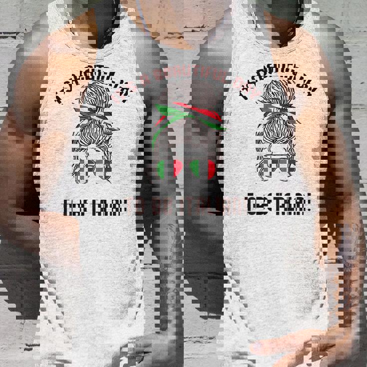 It's A Beautiful Day To Be Italian イタリア国旗 ミーム 背面に タンクトップ 彼への贈り物