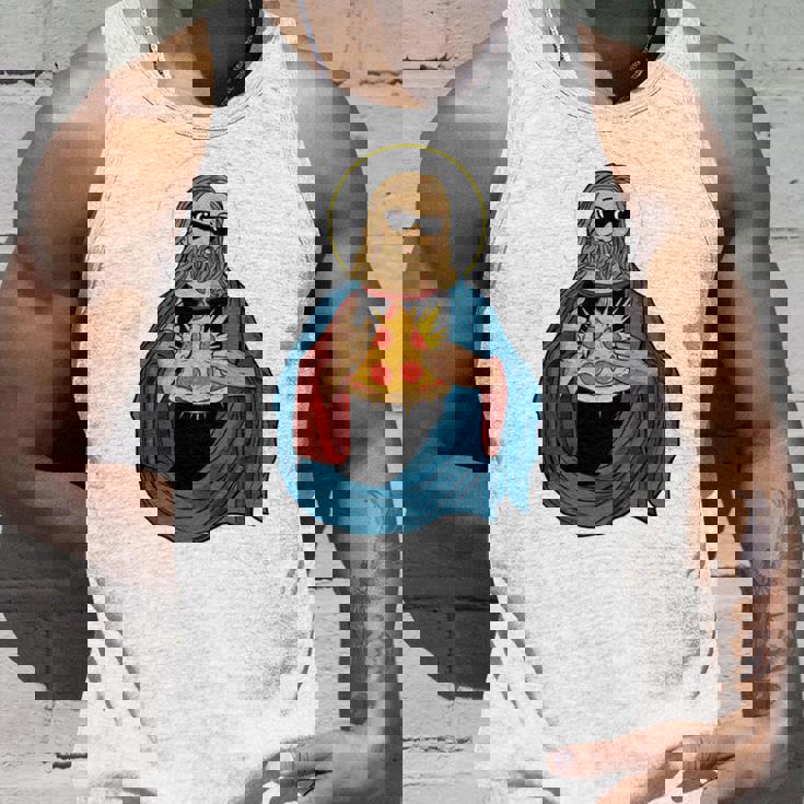 Jesus Holding A Pizza 長袖tシャツ タンクトップ 彼への贈り物