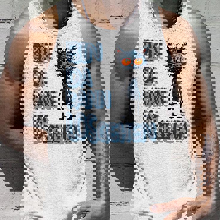 Katze Bin Da 'T Losgehen ファニーステートメントキャット タンクトップ 彼への贈り物