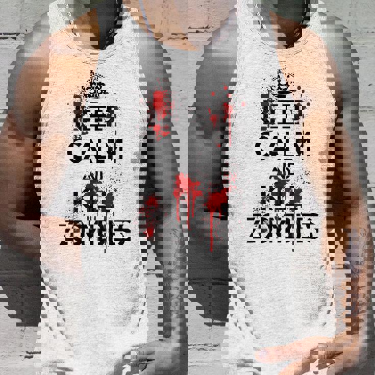 Keep Calm And Kill Zombies Carry Bloodplatter On タンクトップ 彼への贈り物