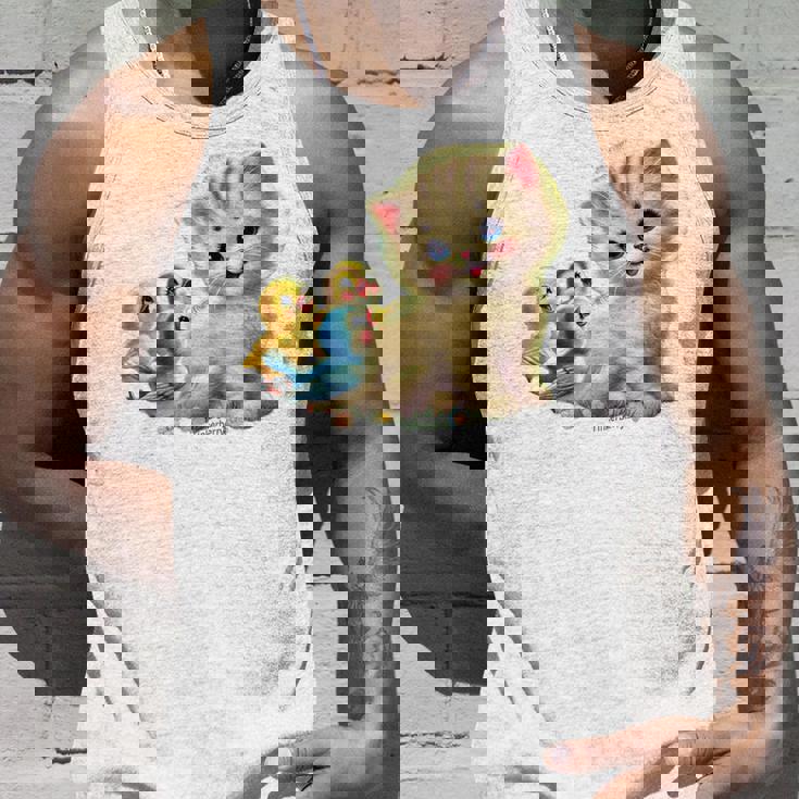 Kitten With Happy Little Birds タンクトップ 彼への贈り物