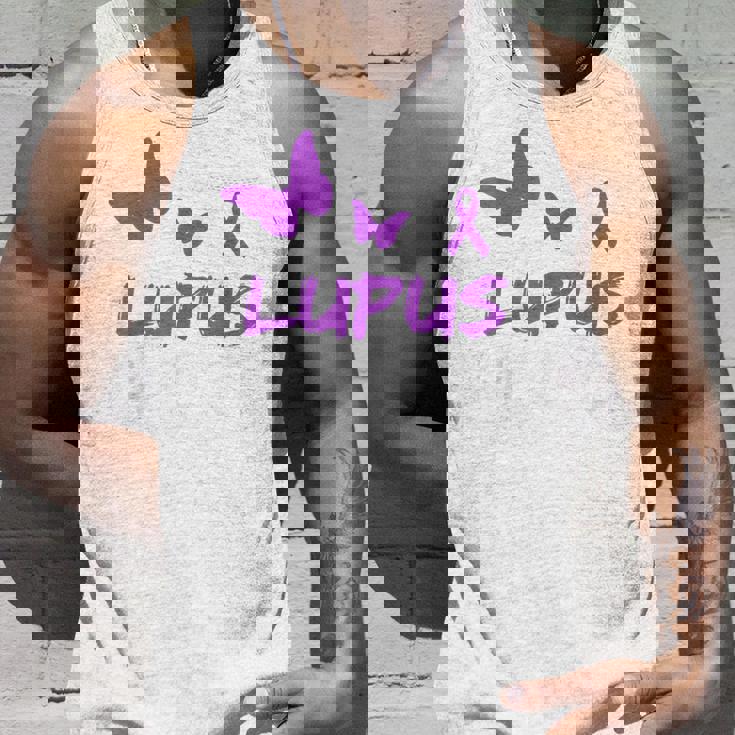 Lupus Warrior パープルバタフライ&リボン ポケット付き タンクトップ 彼への贈り物