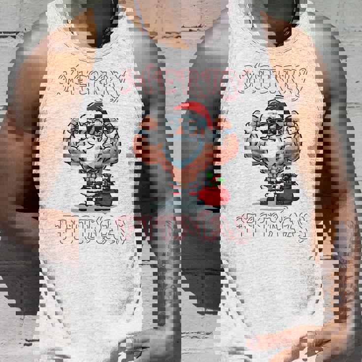 Merry Fitmas クリスマス フィットネス アグリークリスマス スウール サンタ 長袖tシャツ タンクトップ 彼への贈り物