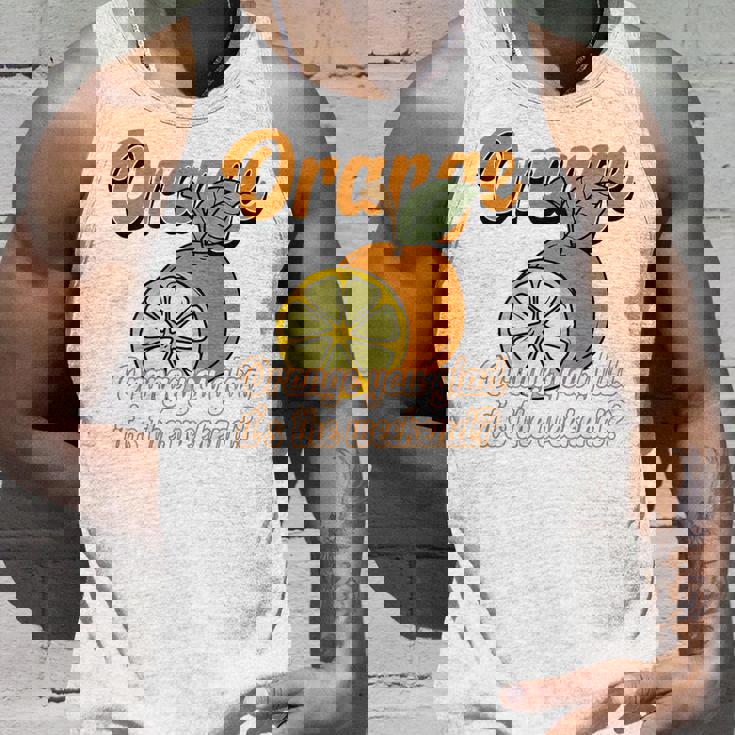 Orange You Glad It's The Weekend Fun Citrus Fruit Back タンクトップ 彼への贈り物