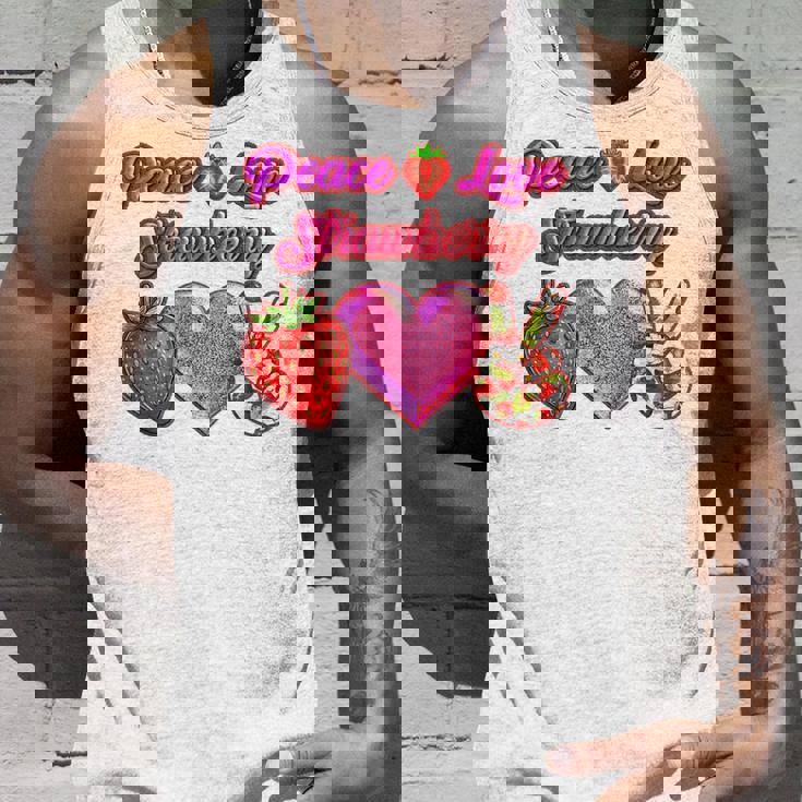 Peace Love イチゴ好き 果物食主義者 果実 果実 果実 タンクトップ 彼への贈り物