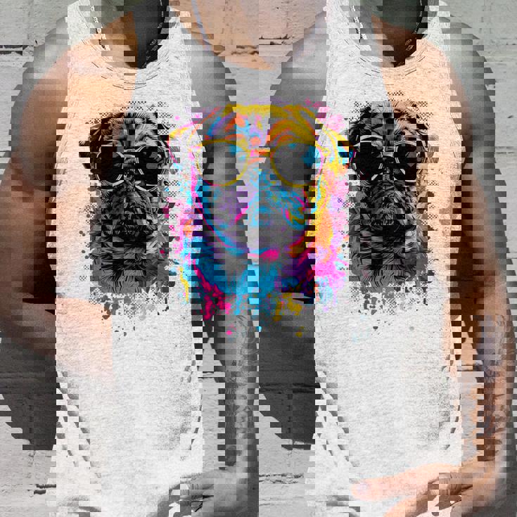 Pug Dog Lovers カラフル ポップアート パグ 長袖tシャツ タンクトップ 彼への贈り物