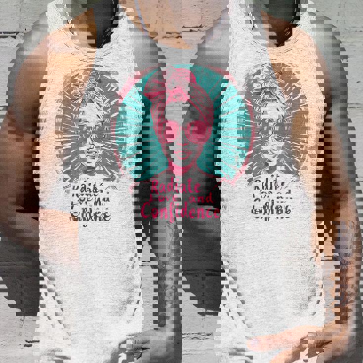 Radiate Love And Confidence Body Positive レトロ ポップアート タンクトップ 彼への贈り物