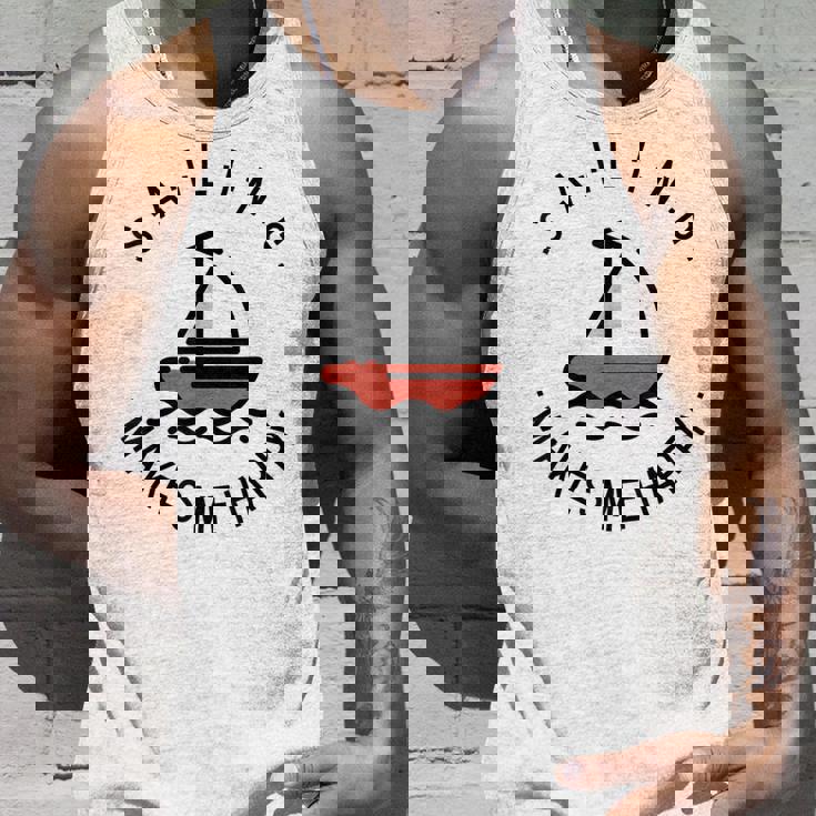 Sailing Makes Me Happy レッド ヨット タンクトップ 彼への贈り物