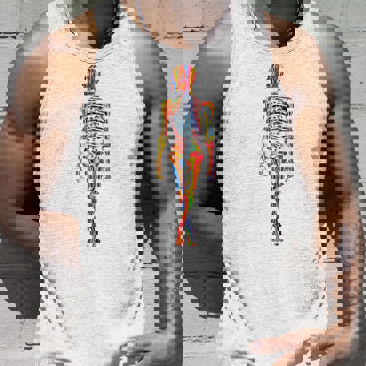 Skelleton カラフル ヒューマンアート 抽象 グラフィック スケルトン タンクトップ 彼への贈り物