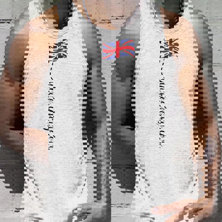 Uk United Kingdomignature ユニオンジャックフラッグポール背面に タンクトップ 彼への贈り物