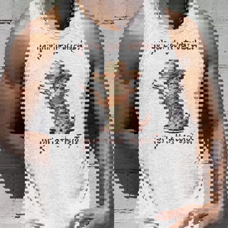 You 'Ve Just Buttered Your Last Biscuit Meow Cowboy Cat Meme 長袖tシャツ タンクトップ 彼への贈り物