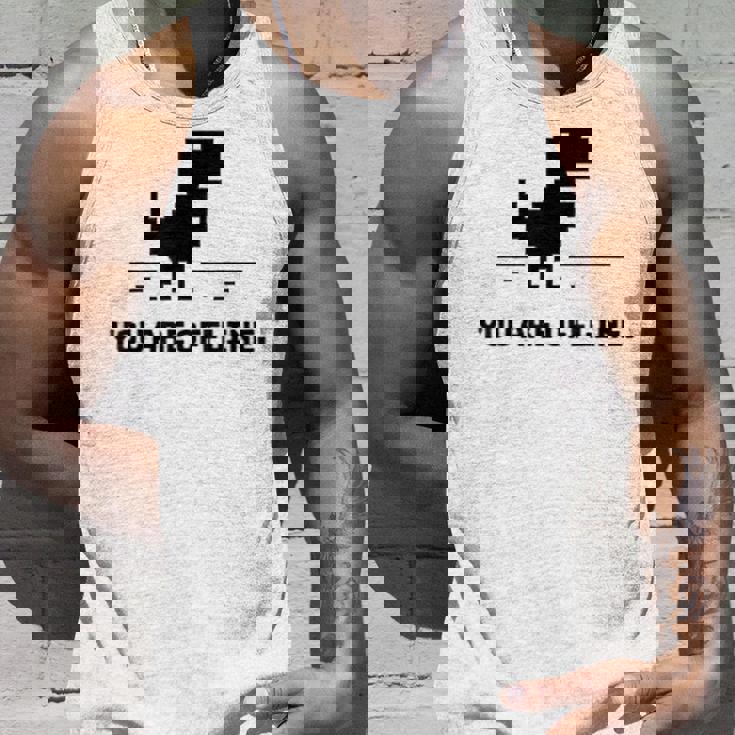 You Are Offline T-Rex 恐竜のラン ピクセルアート 恐竜ゲーム タンクトップ 彼への贈り物