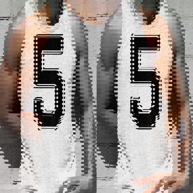 【バックプリント・背中側】5 数字 背番号 ユニフォーム ナンバー【ブラック／黒の文字】スポーツ 野球 サッカー 部活 タンクトップ 彼への贈り物