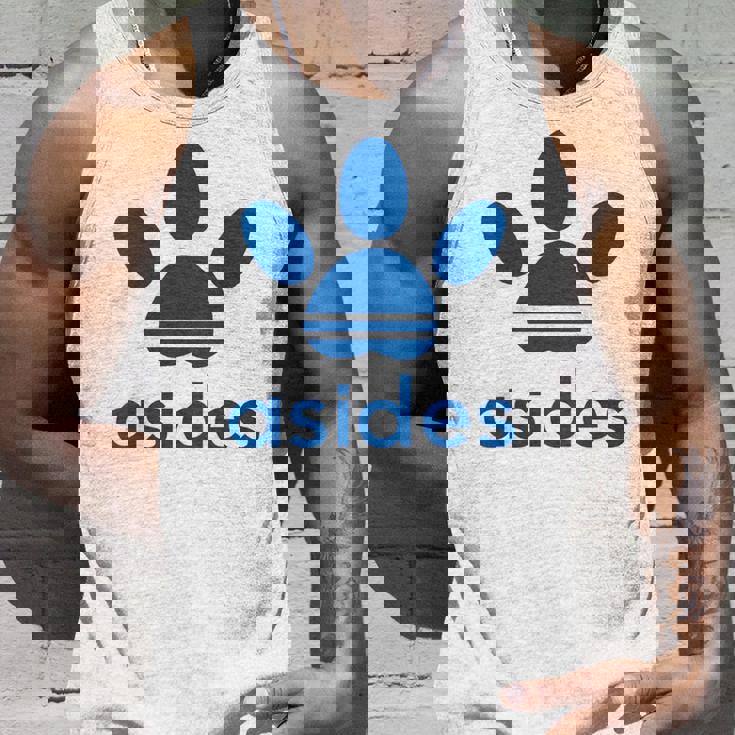 【バックプリント・背中側】Asides アシデス 足です。肉球です。【変なtシャツ屋】スポーツ ブランド パロディ 面白 タンクトップ 彼への贈り物