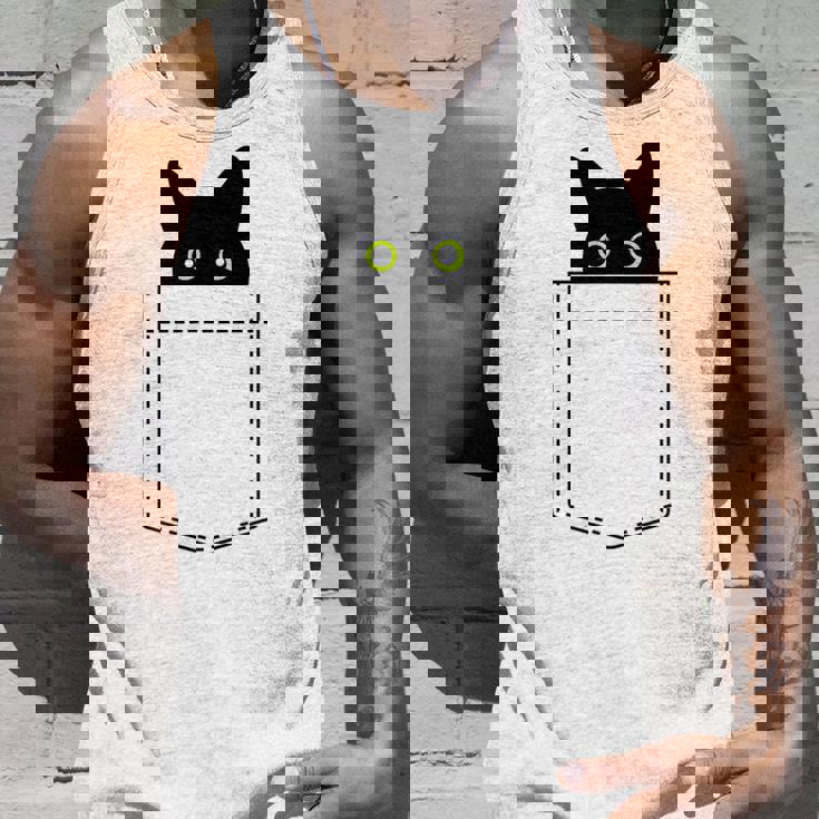 【ポケットから覗くネコ】黒猫 にゃんこ 猫好き 猫 可愛い ネコ 子猫 ネコ好き 面白い 変な 遊び心 ネタ ウケ狙い タンクトップ 彼への贈り物