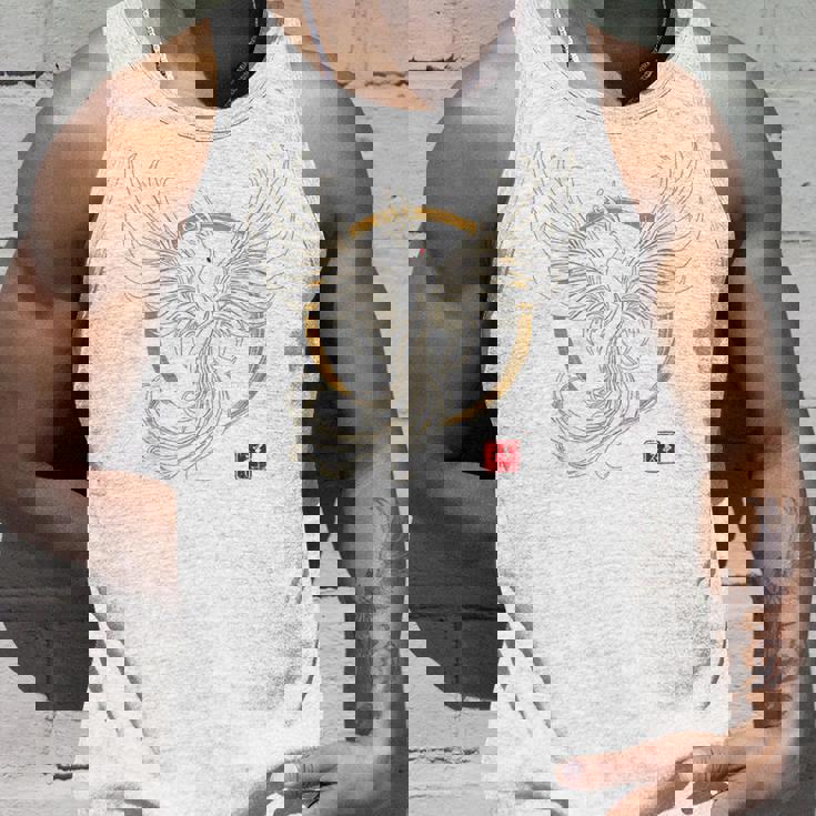 【背中側デザイン】日本文化 鳳凰デザイン 幸運を願うお守り タンクトップ 彼への贈り物