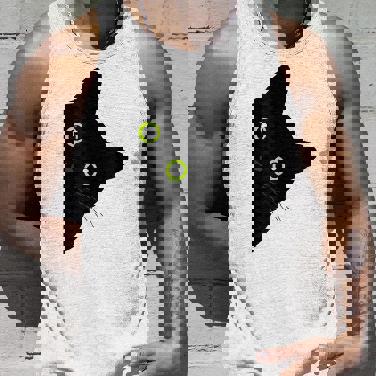 【覗くネコ】黒猫 にゃんこ 猫好き 猫 可愛い ネコ 子猫 ネコ好き 面白い 変な 遊び心 ネタ ウケ狙い おもしろ タンクトップ 彼への贈り物