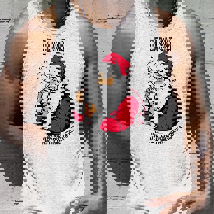 おもしろい親愛なるサンタさん、コーヒーを持ってきてクリスマスクリスマス タンクトップ 彼への贈り物