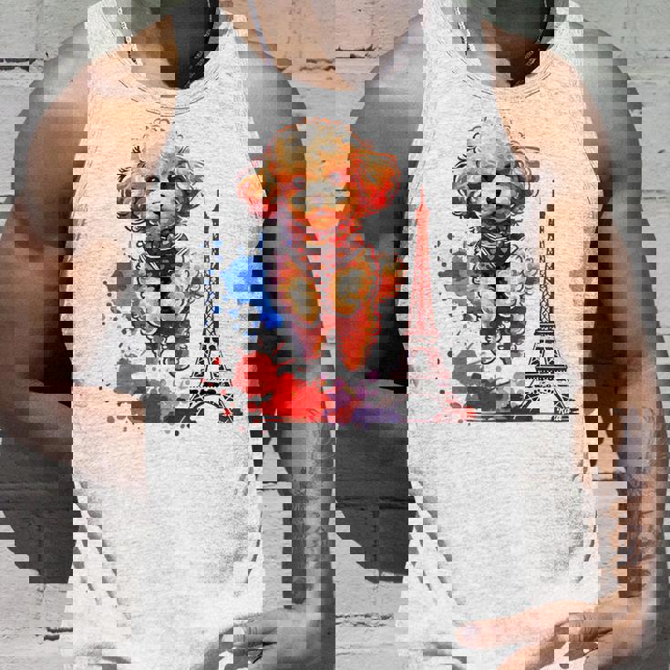 かわいい フランス パリ エッフェル塔 トイプードル パリ ジャンプ 子犬 タンクトップ 彼への贈り物