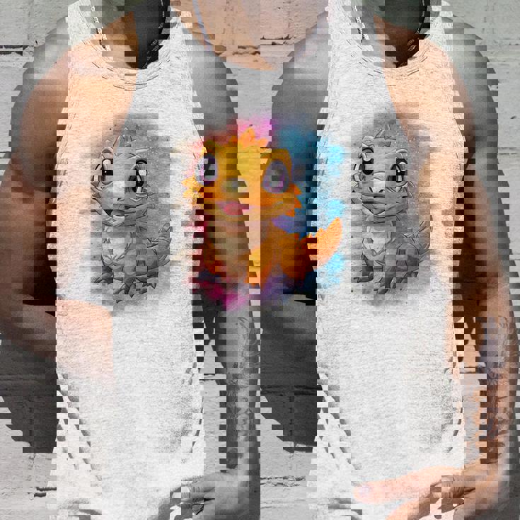 ひげを生やしたドラゴンの白い服のレインボーフラッグ タンクトップ 彼への贈り物