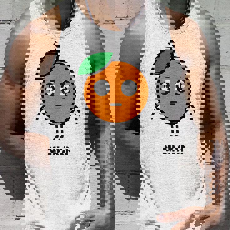 みかん Mikan 顔 イラスト かわいい おもしろ 面白い 簡単 シンプル ゆるい 果物 タンクトップ 彼への贈り物