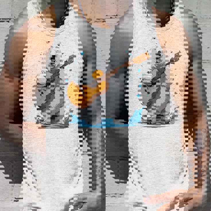 アコースティックギターを弾くクマ、ベアギタリスト 長袖tシャツ タンクトップ 彼への贈り物