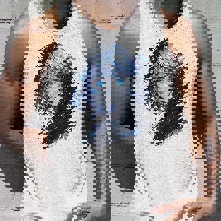 アニメ 漫画 グラフィック 青い目 アート アニメ タンクトップ 彼への贈り物