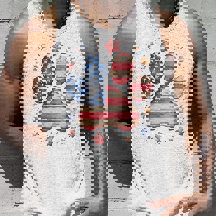 アメリカ国旗 愛国的な犬と猫の足跡プリント 7月4日 犬 タンクトップ 彼への贈り物