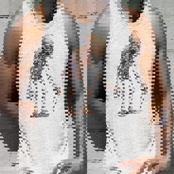 エイリアン スケルトン クリーチャー 松葉杖 スティック タンクトップ 彼への贈り物